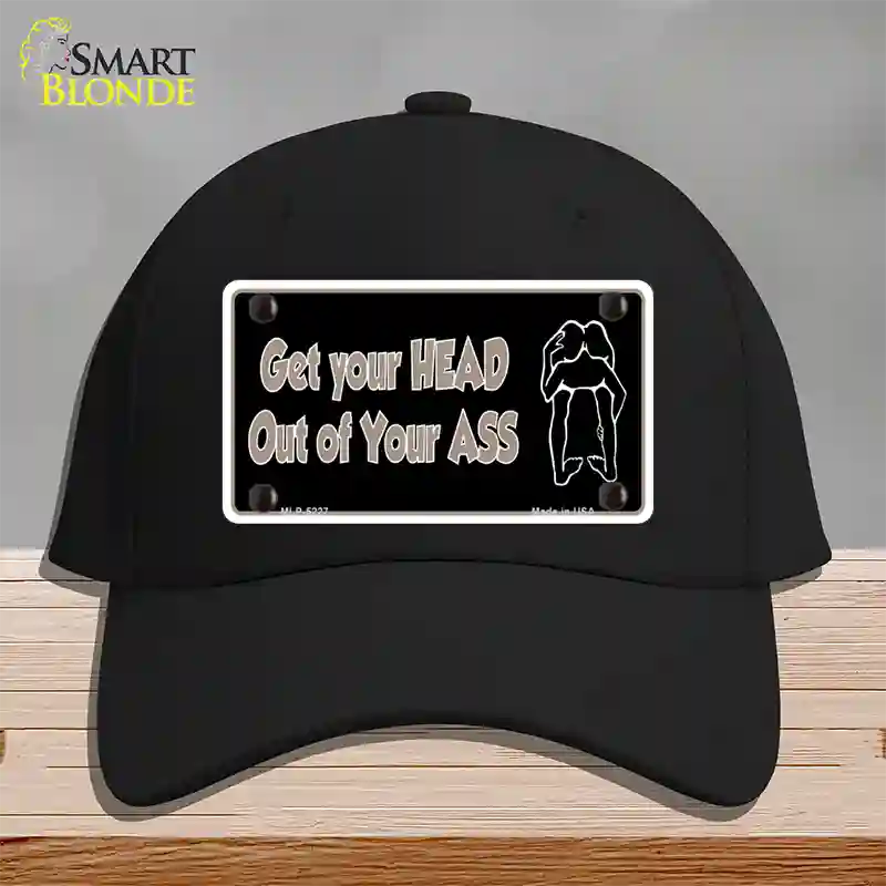 Head Out of Your Ass Novelty License Plate Hat Cotton / Black