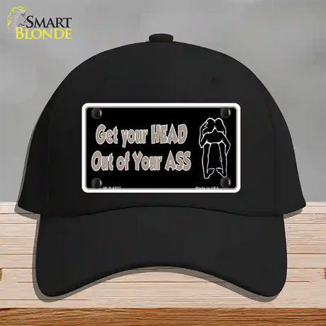 Head Out of Your Ass Novelty License Plate Hat Cotton / Black