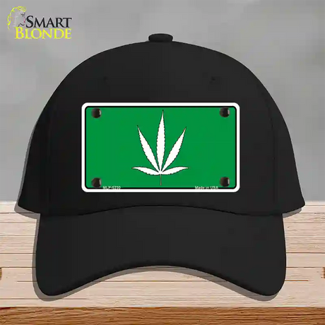 Marijuana Leaf Novelty License Plate Hat Cotton / Black