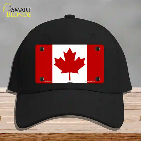 Canadian Flag Novelty License Plate Hat Cotton / Black