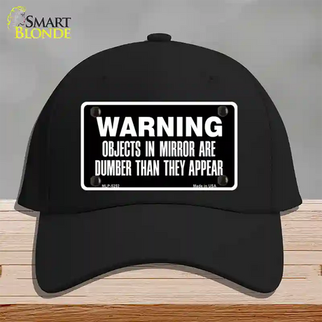 Objects In Mirror Novelty License Plate Hat Cotton / Black