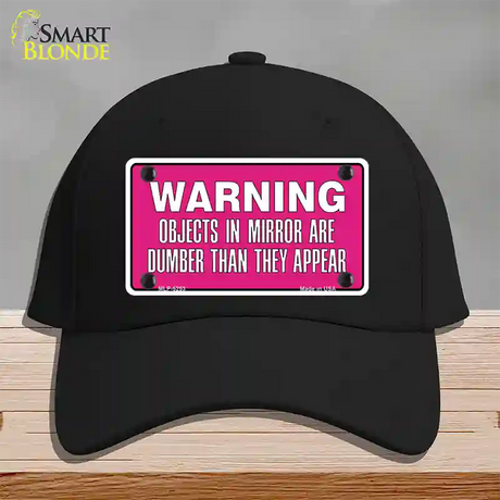 Objects In Mirror Pink Novelty License Plate Hat Cotton / Black