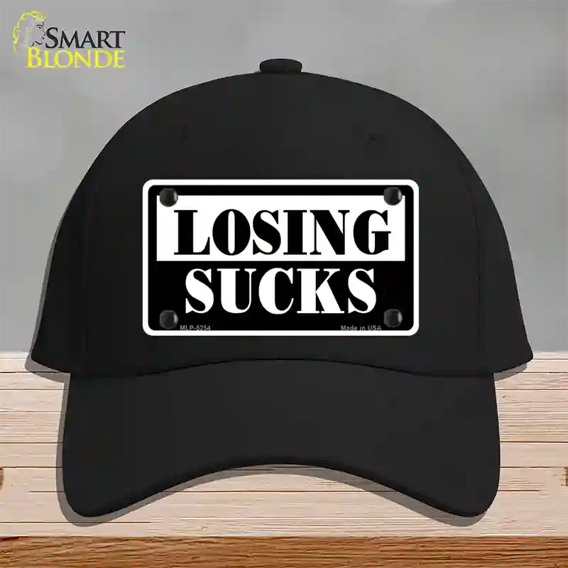 Losing Sucks Novelty License Plate Hat Cotton / Black