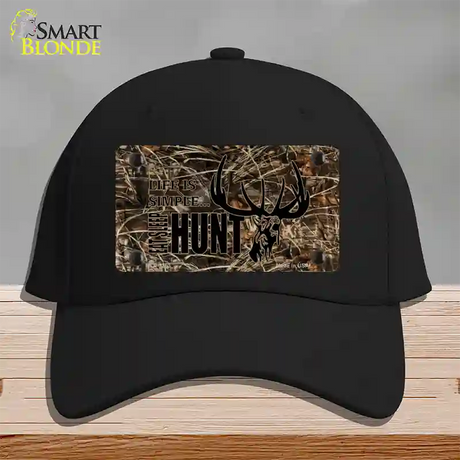 Eat Sleep Hunt Novelty License Plate Hat Cotton / Black