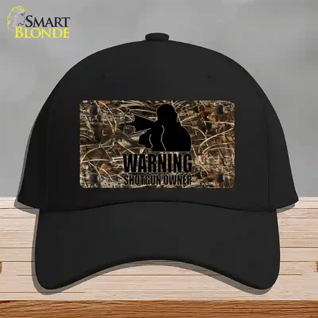 Warning Shotgun Owner Novelty License Plate Hat Cotton / Black