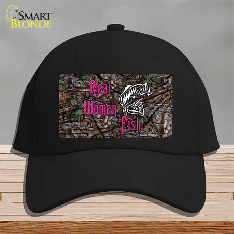 Real Women Fish Novelty License Plate Hat Cotton / Black