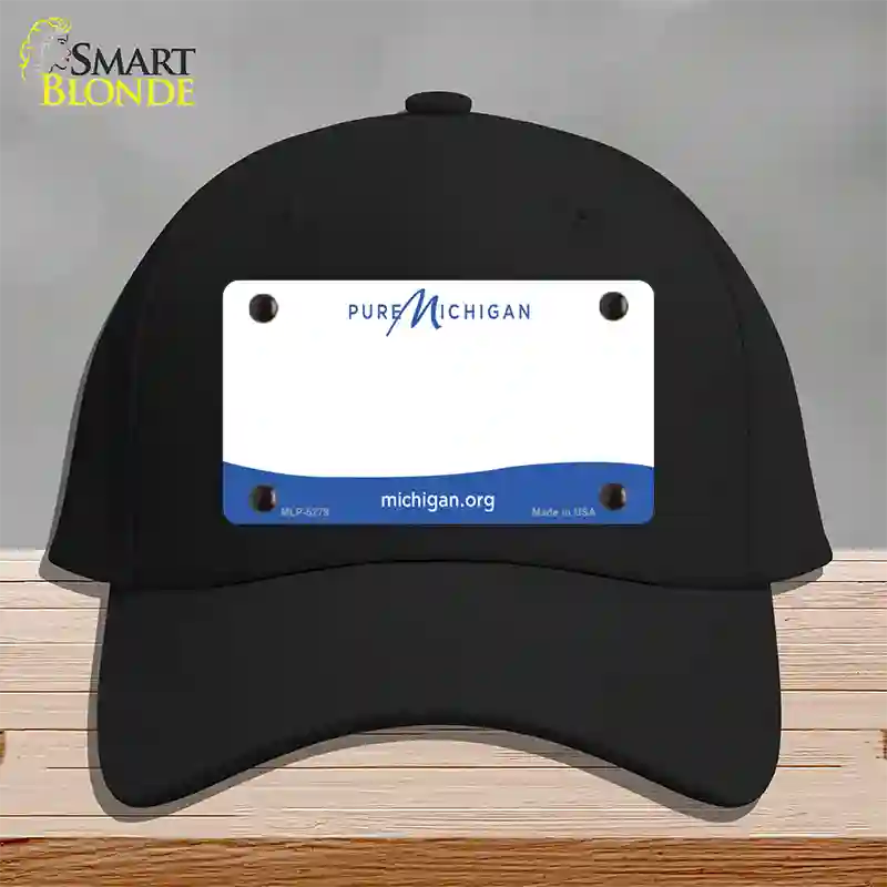 Pure Michigan Blank Novelty License Plate Hat Cotton / Black