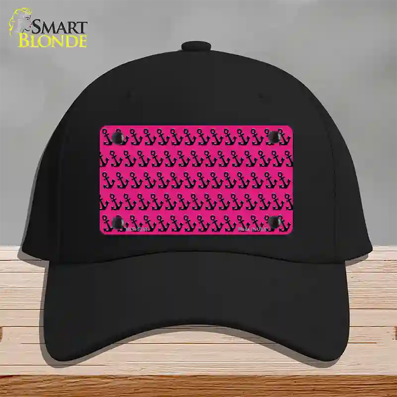 Pink Black Anchor Novelty License Plate Hat Cotton / Black