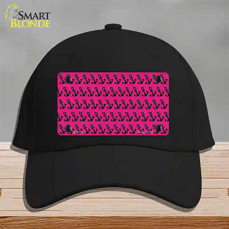 Pink Black Anchor Novelty License Plate Hat Cotton / Black