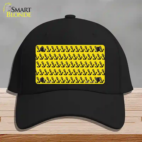 Yellow Black Anchor Novelty License Plate Hat Cotton / Black