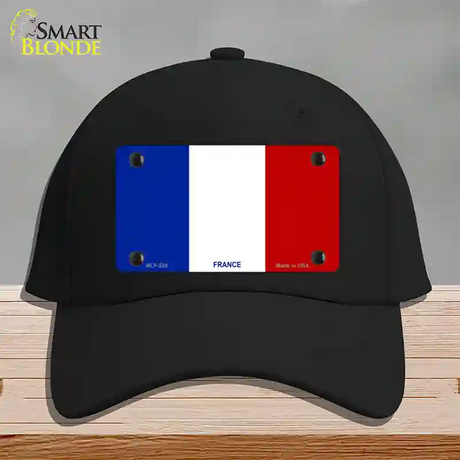 France Flag Novelty License Plate Hat Cotton / Black