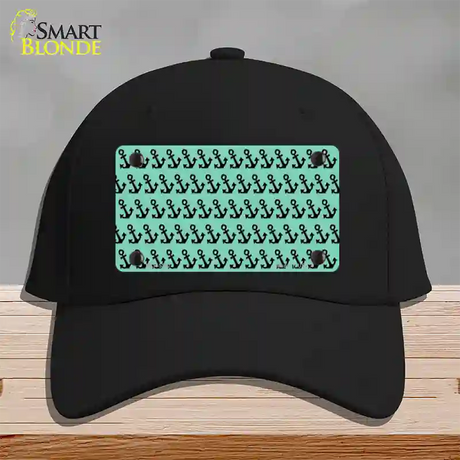 Mint Black Anchor Novelty License Plate Hat Cotton / Black