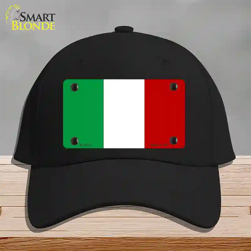 Italy Flag Novelty License Plate Hat Cotton / Black