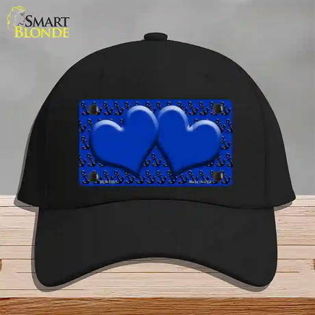 Blue Black Anchor Blue Heart CenterNovelty License Plate Hat Cotton / Black