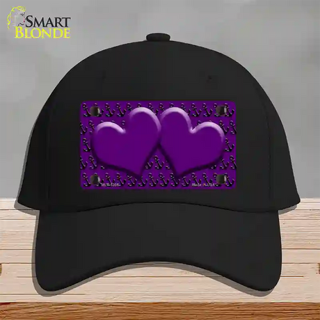 Purple Black Anchor Purple Heart Center Novelty License Plate Hat Cotton / Black