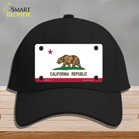 California State Flag Novelty License Plate Hat Cotton / Black