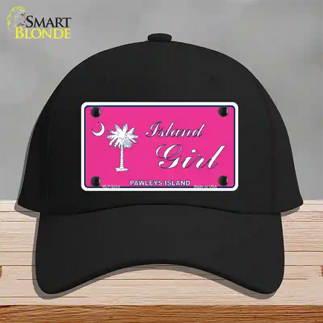 Island Girl Pink Novelty License Plate Hat Cotton / Black