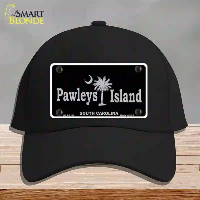 Pawleys Island Black Novelty License Plate Hat Cotton / Black