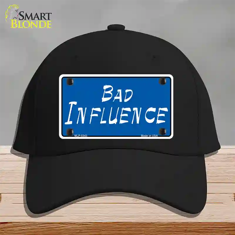 Bad Influence Novelty License Plate Hat Cotton / Black