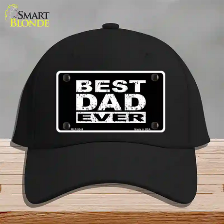 Best Dad Ever Novelty License Plate Hat Cotton / Black