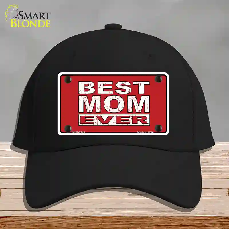 Best Mom Ever Red Novelty License Plate Hat Cotton / Black