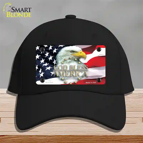 God Bless America Eagle Novelty License Plate Hat Cotton / Black