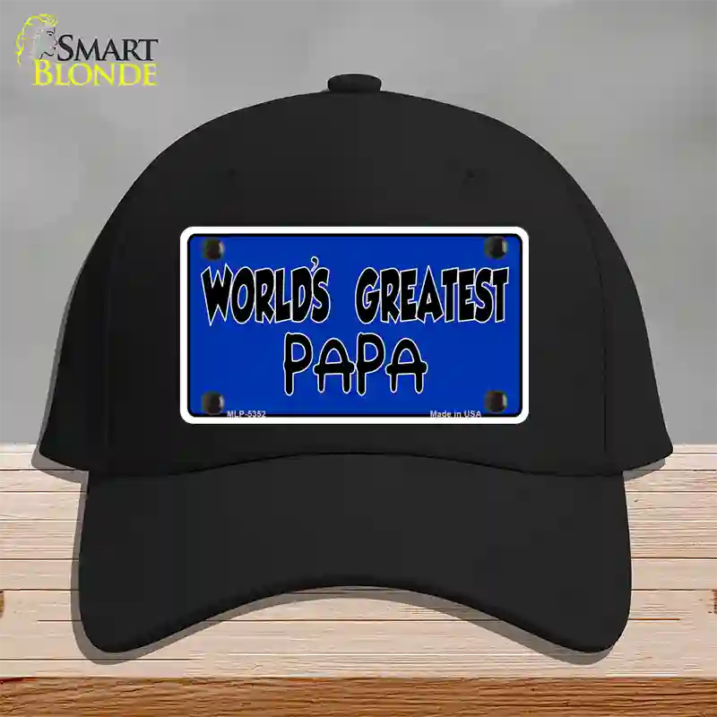 Worlds Greatest PaPa Novelty License Plate Hat Cotton / Black