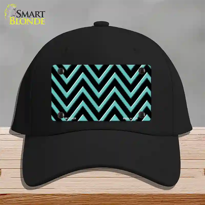 Tiffany Blue Chevron Novelty License Plate Hat Cotton / Black