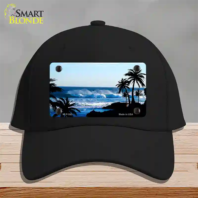 Ocean Wave Novelty License Plate Hat Cotton / Black