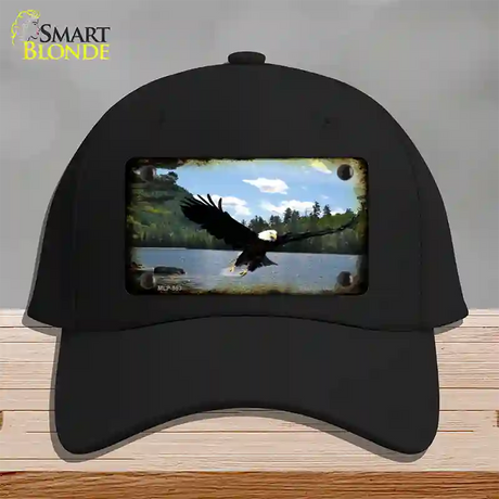 Eagle Over Water Novelty License Plate Hat Cotton / Black