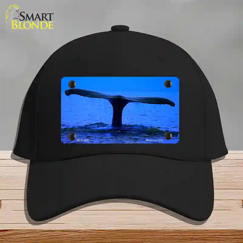 Whale Tail Novelty License Plate Hat Cotton / Black