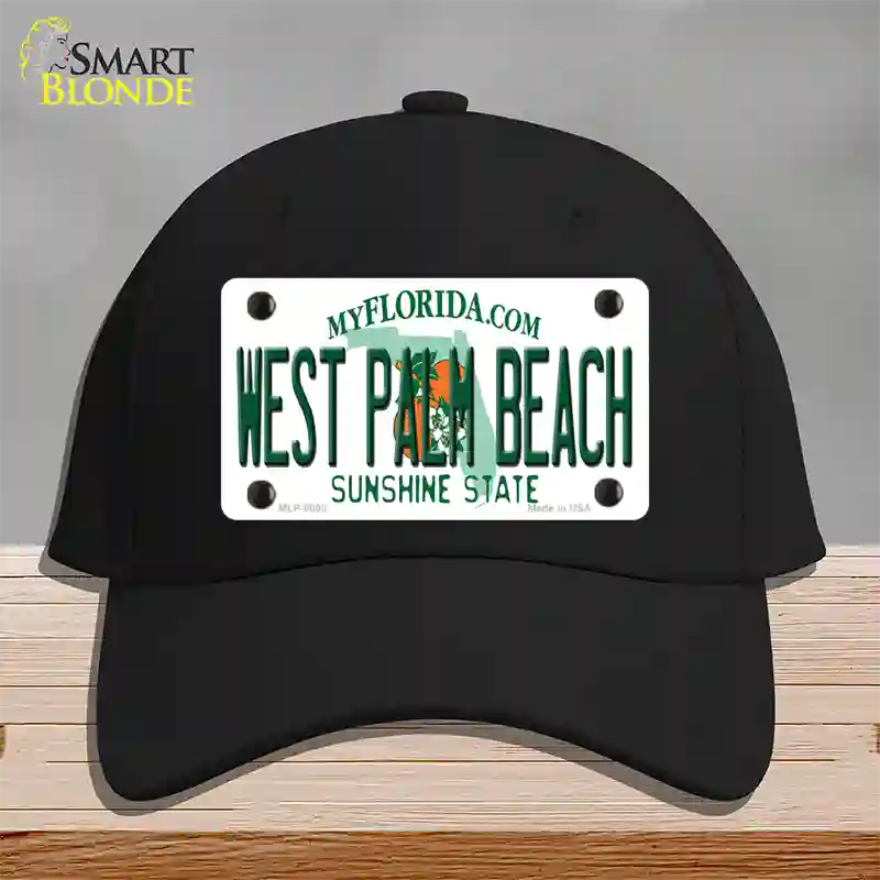 West Palm Beach Florida Novelty License Plate Hat Cotton / Black