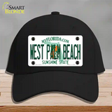 West Palm Beach Florida Novelty License Plate Hat Cotton / Black