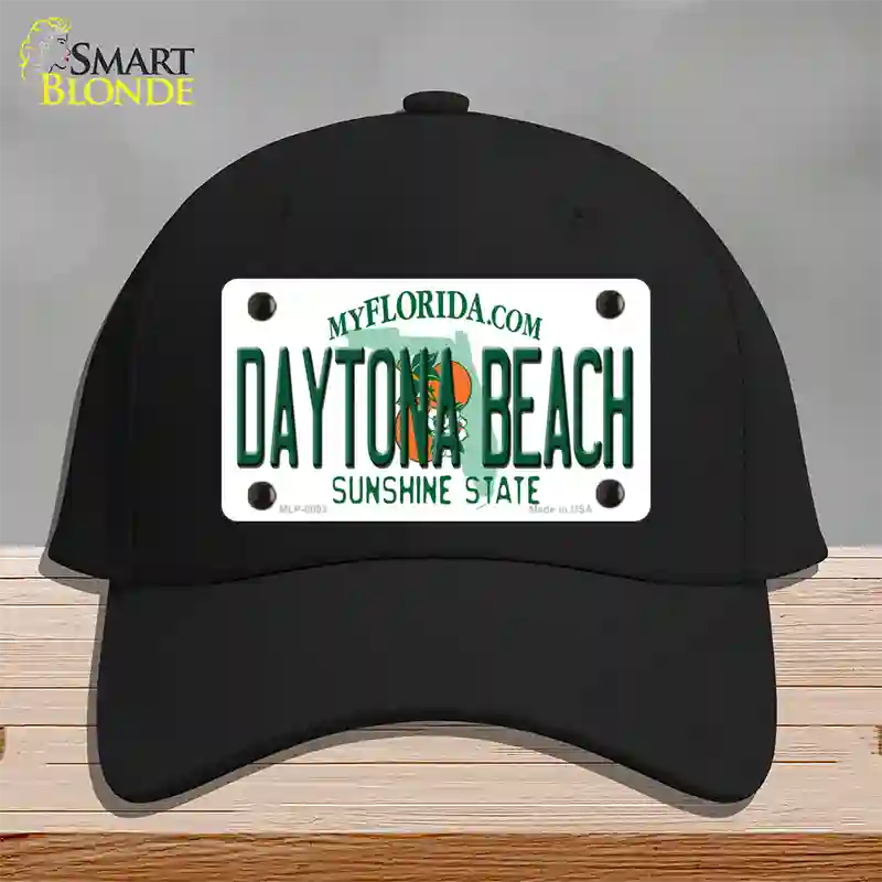 Daytona Beach Florida Novelty License Plate Hat Cotton / Black