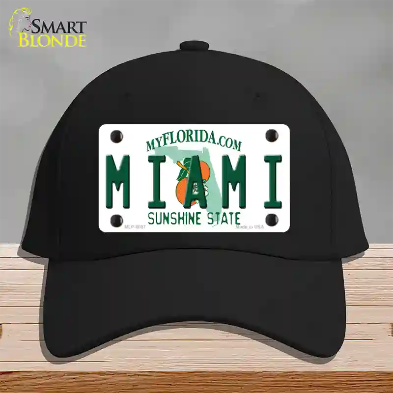 Miami Florida Novelty License Plate Hat Cotton / Black