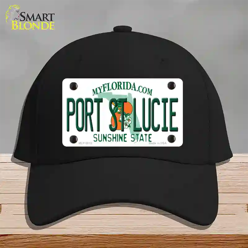 Port St Lucie Florida Novelty License Plate Hat Cotton / Black