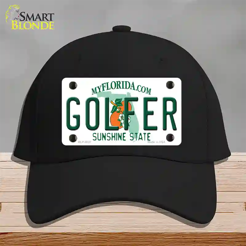 Golfer Florida Novelty License Plate Hat Cotton / Black