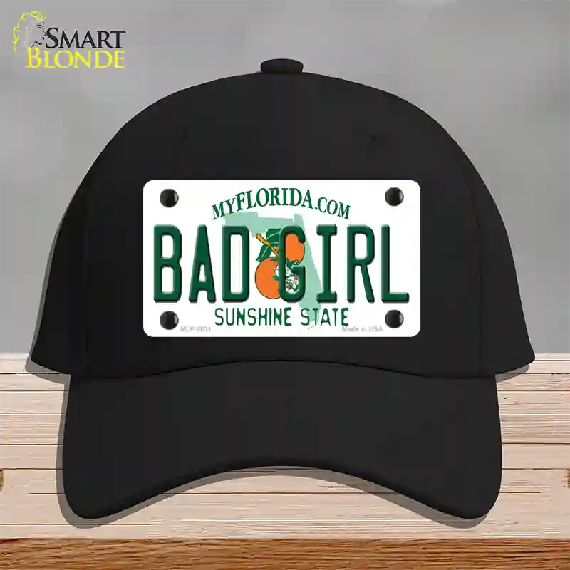 Bad Girl Florida Novelty License Plate Hat Cotton / Black