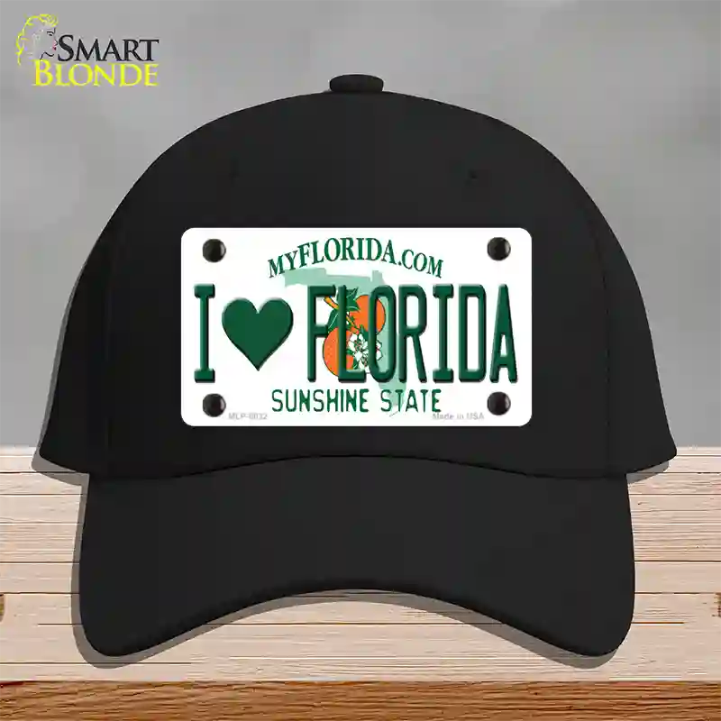 I Love Florida Novelty License Plate Hat Cotton / Black