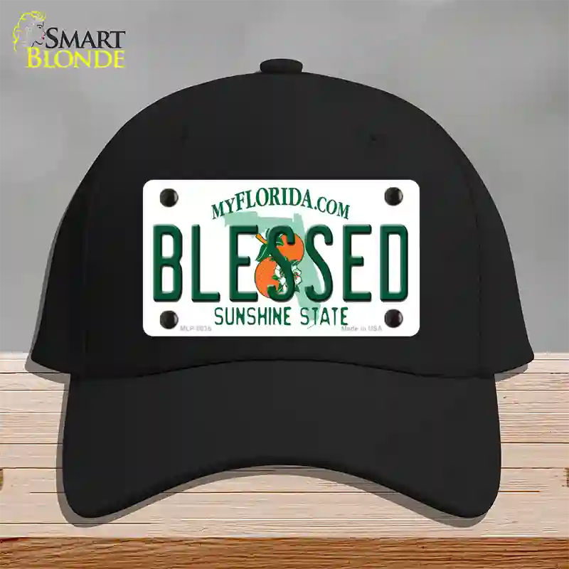 Blessed Florida Novelty License Plate Hat Cotton / Black