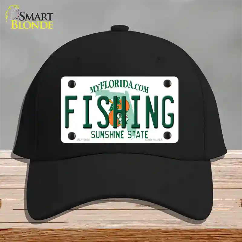 Fishing Florida Novelty License Plate Hat Cotton / Black