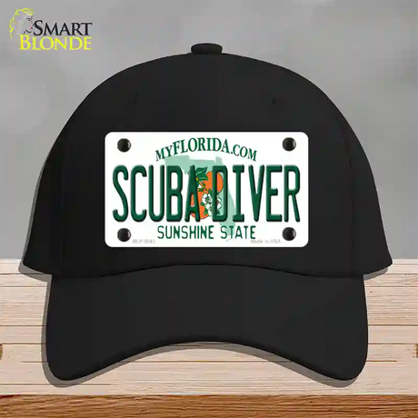 Scuba Diver Florida Novelty License Plate Hat Cotton / Black