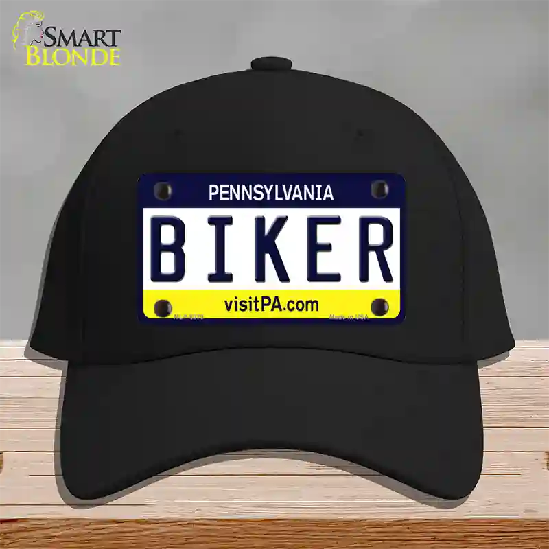 Biker Pennsylvania State Novelty License Plate Hat Cotton / Black