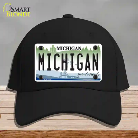 Michigan Novelty License Plate Hat Cotton / Black