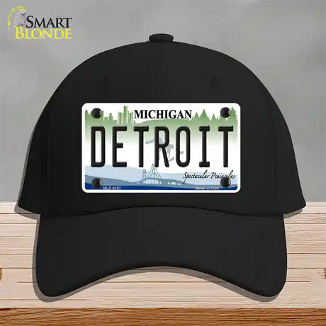 Detroit Michigan Novelty License Plate Hat Cotton / Black