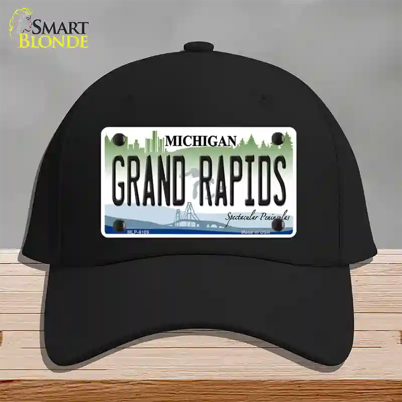 Grand Rapids Michigan Novelty License Plate Hat Cotton / Black