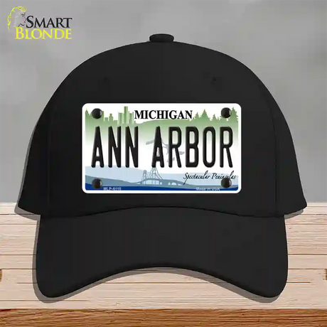 Ann Arbor Michigan Novelty License Plate Hat Cotton / Black