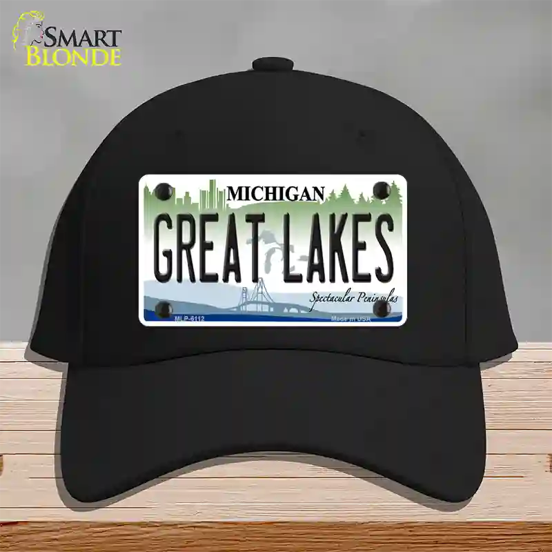 Great Lakes Michigan Novelty License Plate Hat Cotton / Black