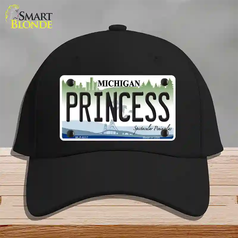 Princess Michigan Novelty License Plate Hat Cotton / Black