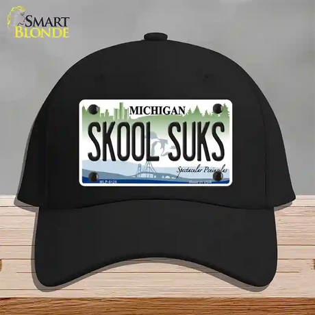 Skool Suks Michigan Novelty License Plate Hat Cotton / Black